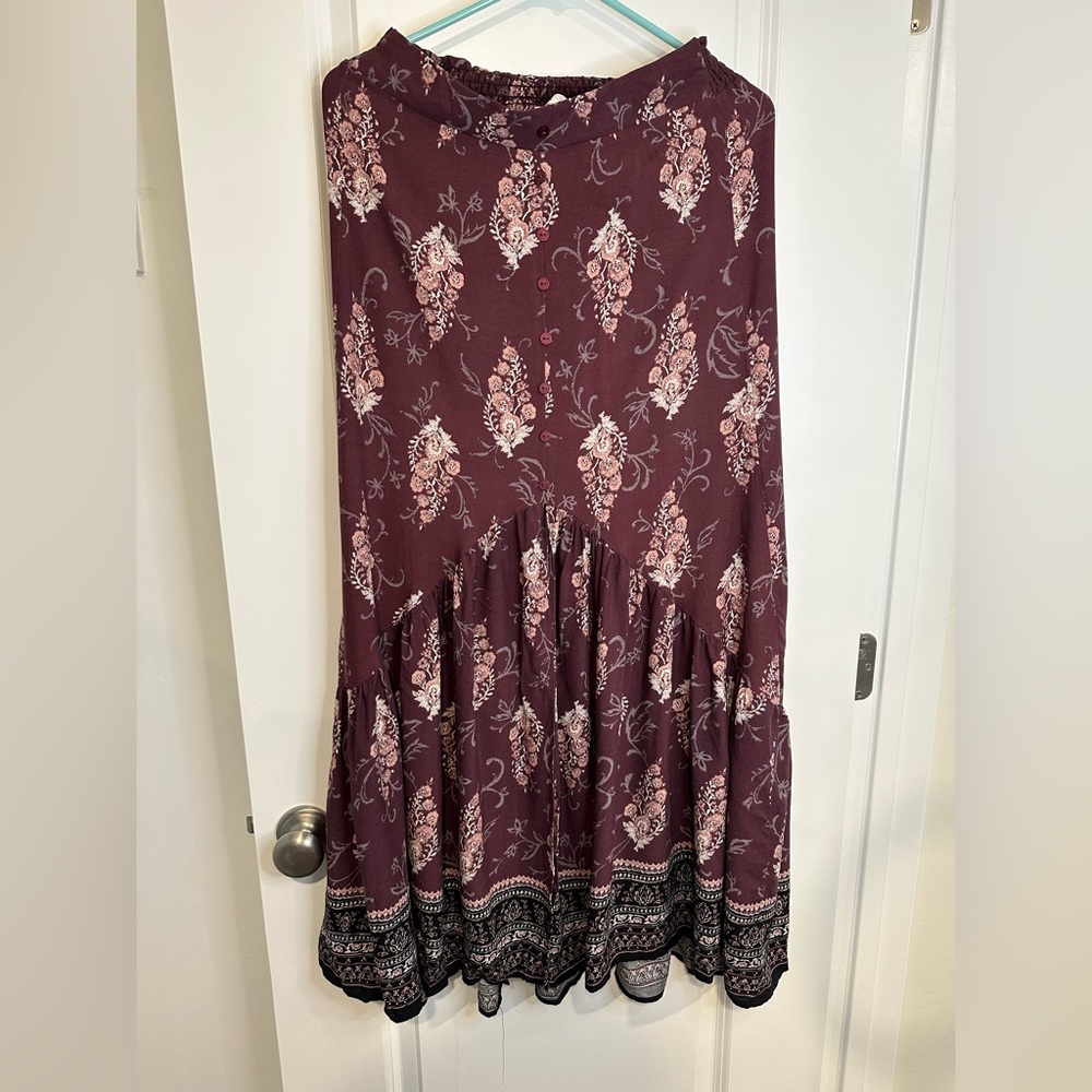Burgundy maxi skirt